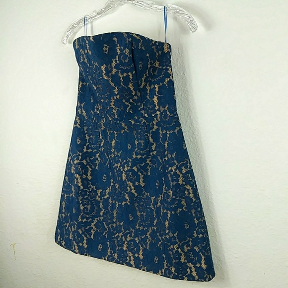 NWT Revolve KEEPSAKE the Label Every Way Lace Dress Blue Strapless S - Picture 2 of 8